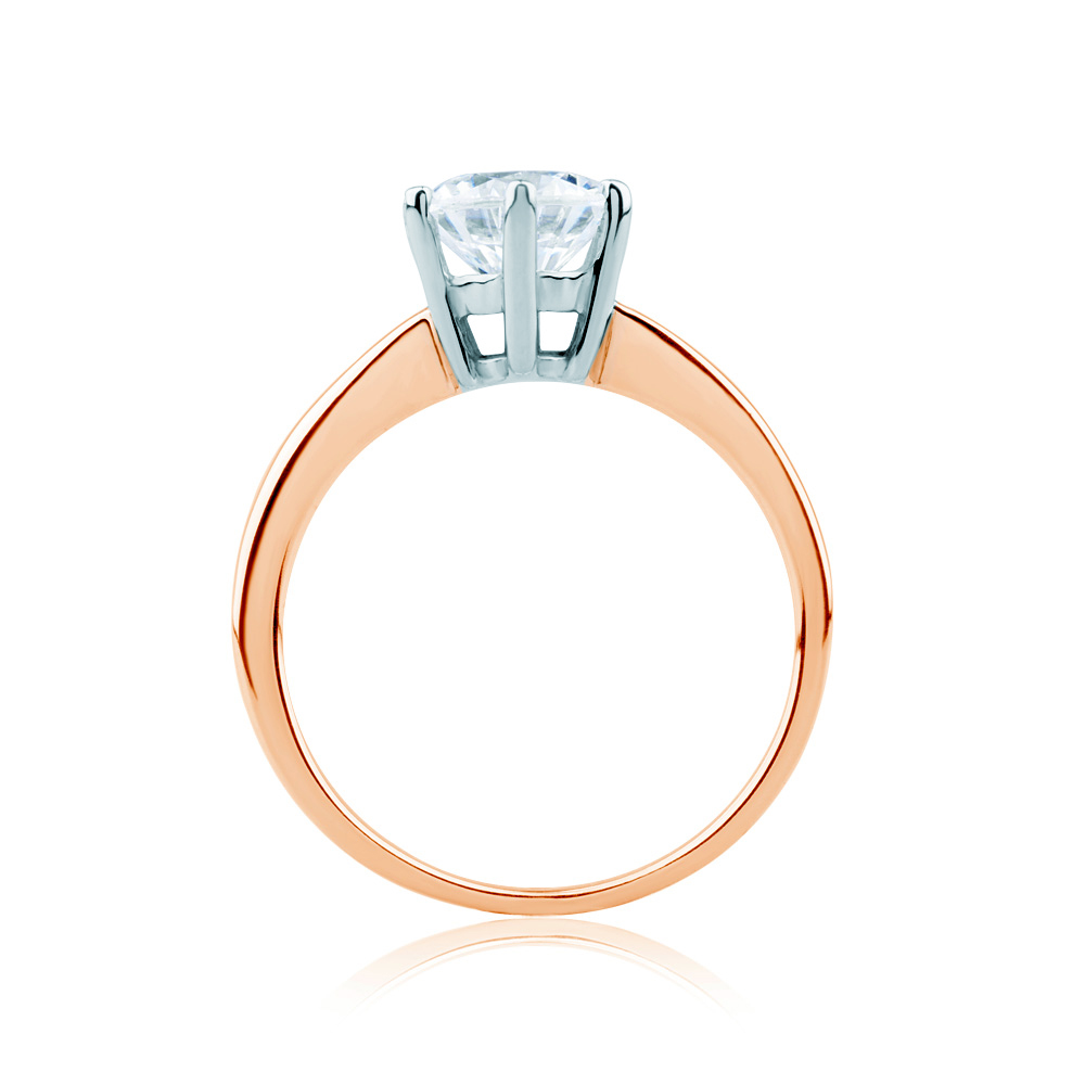 Pierścionek zaręczynowy SAVICKI: dwukolorowe złoto, z diamentem