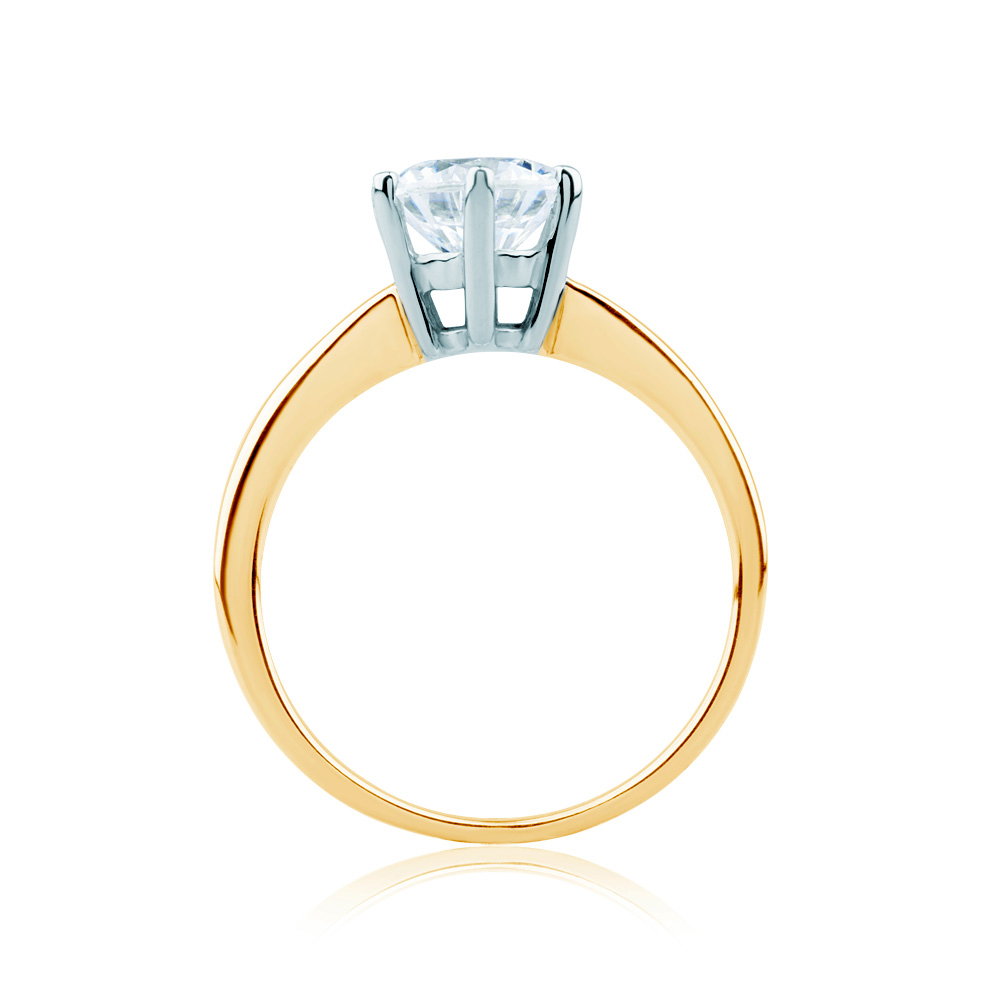 Pierścionek zaręczynowy SAVICKI: dwukolorowe złoto, z diamentem