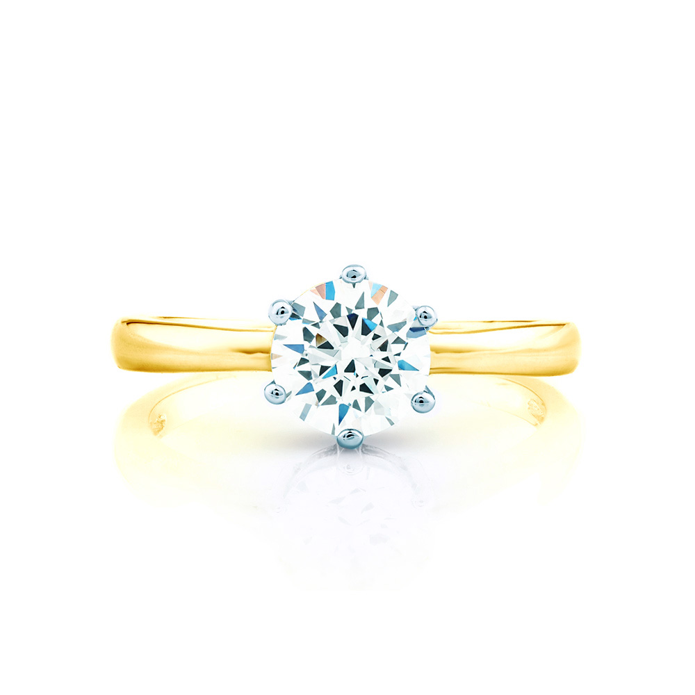 Pierścionek zaręczynowy SAVICKI: dwukolorowe złoto, z diamentem - 3