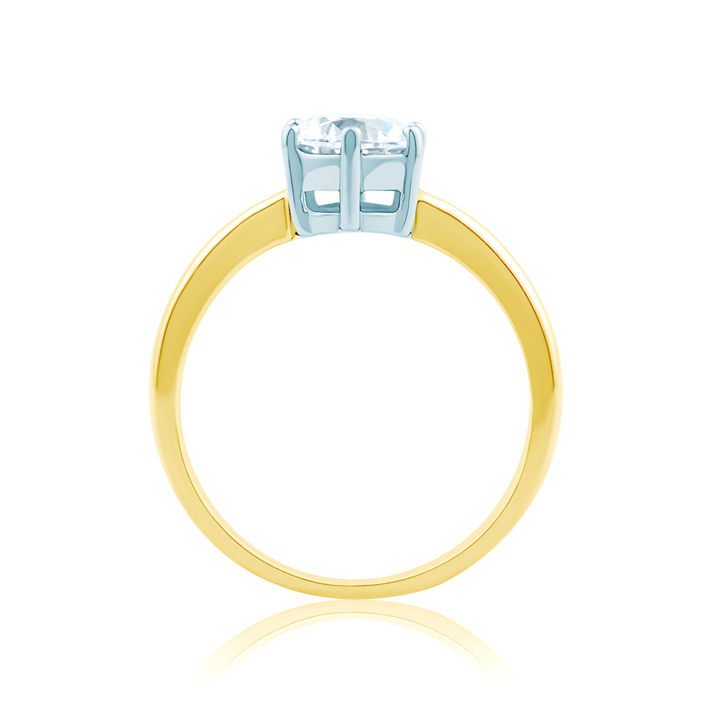 Pierścionek zaręczynowy SAVICKI: dwukolorowe złoto, z diamentem - 4