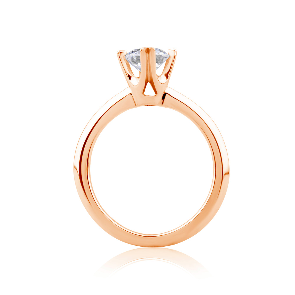 Pierścionek zaręczynowy SAVICKI: różowe złoto, diament