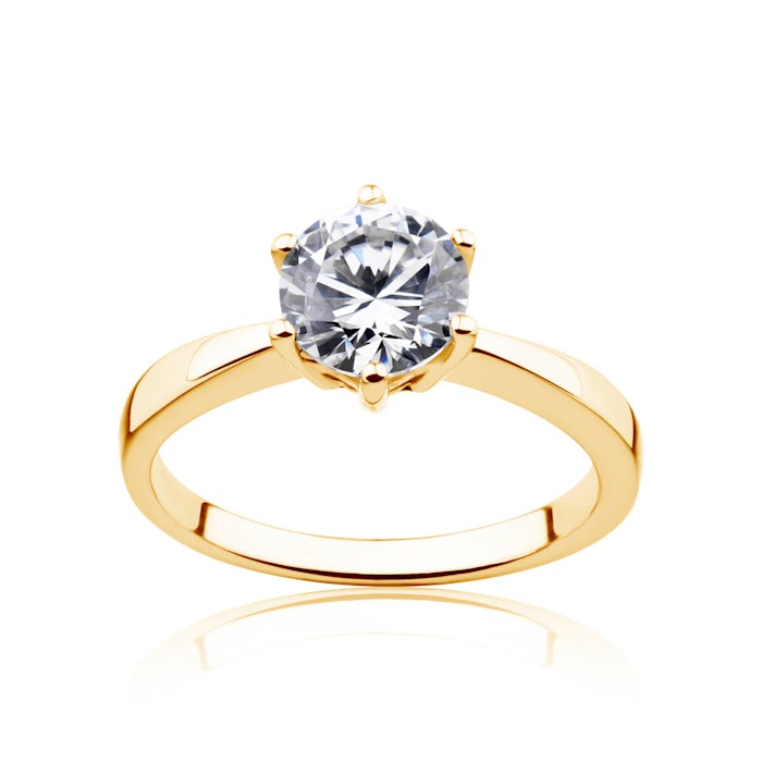 Zásnubný prsteň SAVICKI: žlté zlato, diamant