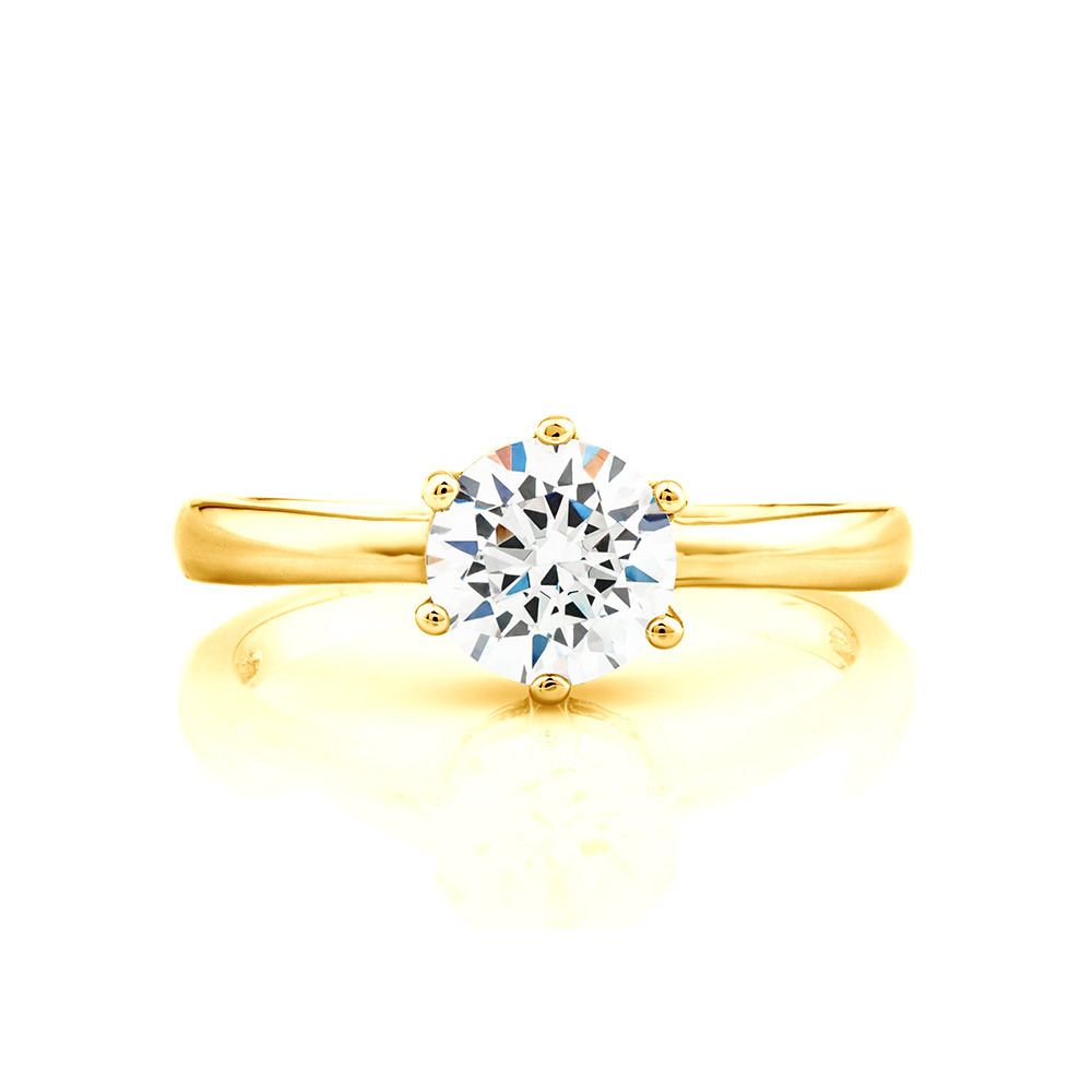 Pierścionek zaręczynowy SAVICKI: złoty, diament