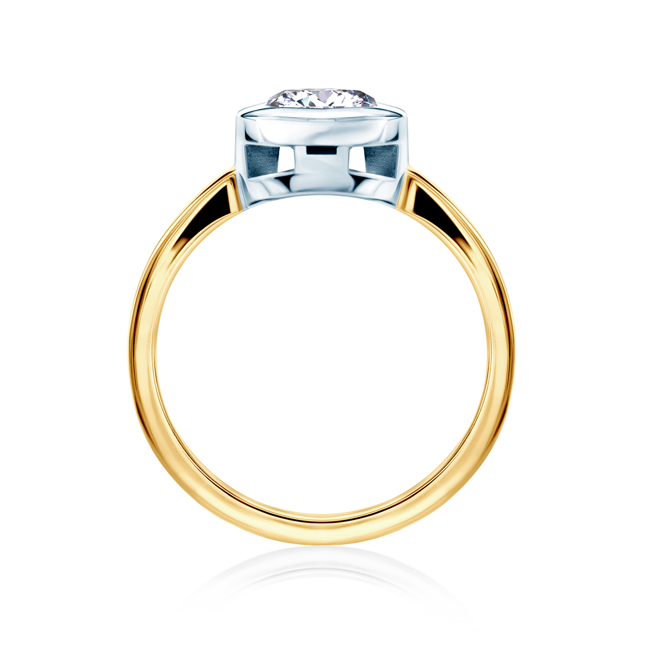 Pierścionek zaręczynowy SAVICKI: dwukolorowe złoto, z diamentem - 3