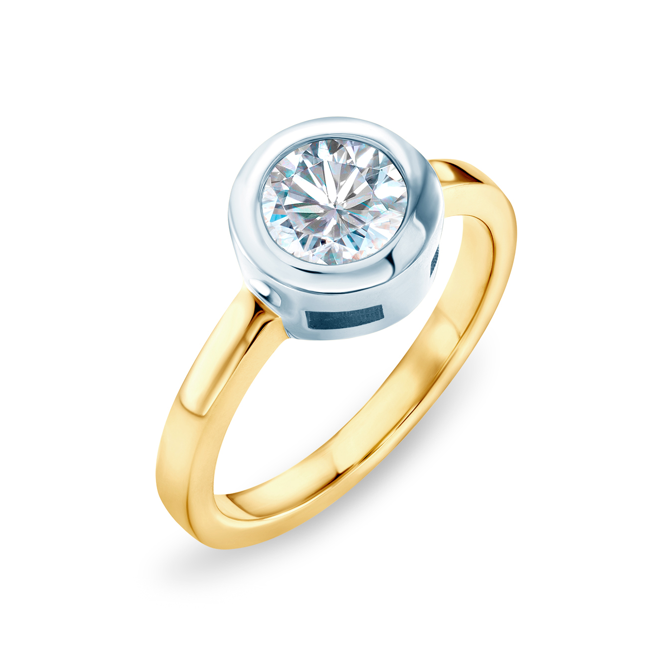 Pierścionek zaręczynowy SAVICKI: dwukolorowe złoto, z diamentem - 4