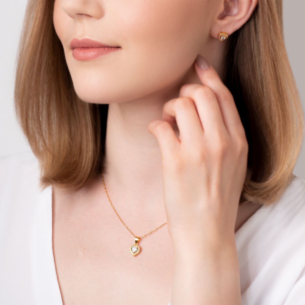 Ohrringe Herzen Savicki: Silber Vergoldet, Zirkonia - 7