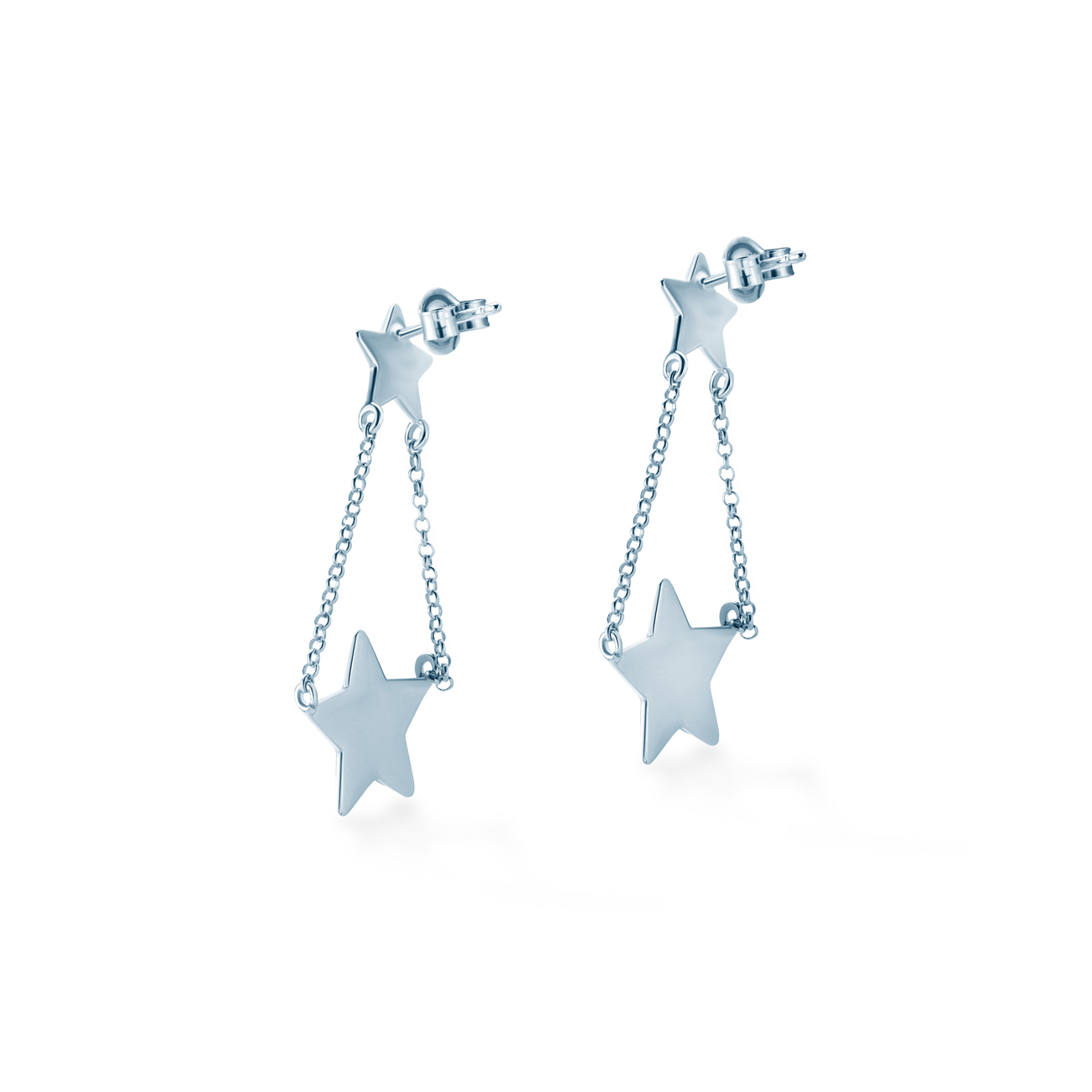 Kolczyki wiszące gwiazdki Savicki: srebrne