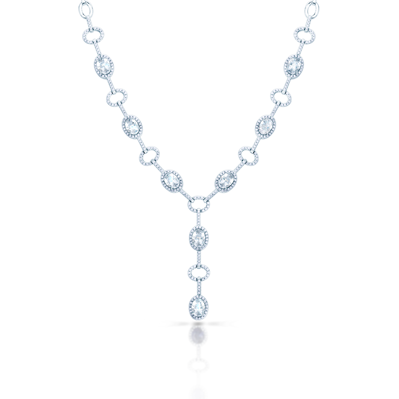 Exkluzivní náhrdelník Swan Lake: bílé zlato, diamanty