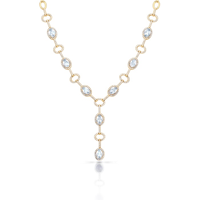 Náhrdelník Swan Lake: žlté zlato, diamanty