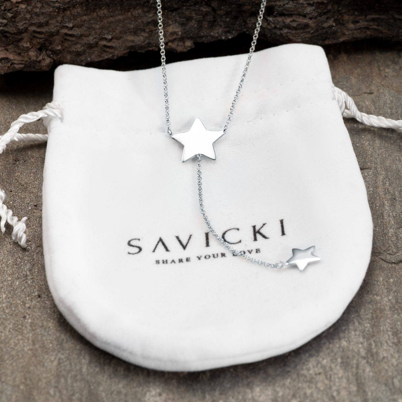 Naszyjnik celebrytka gwiazdki Savicki: srebrny - 5