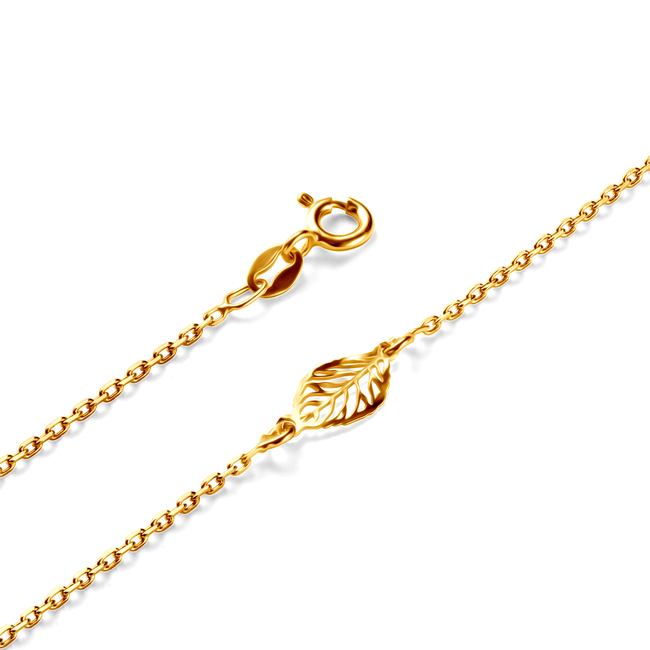 Naszyjnik celebrytka listek Savicki: srebrny pozłacany - 3