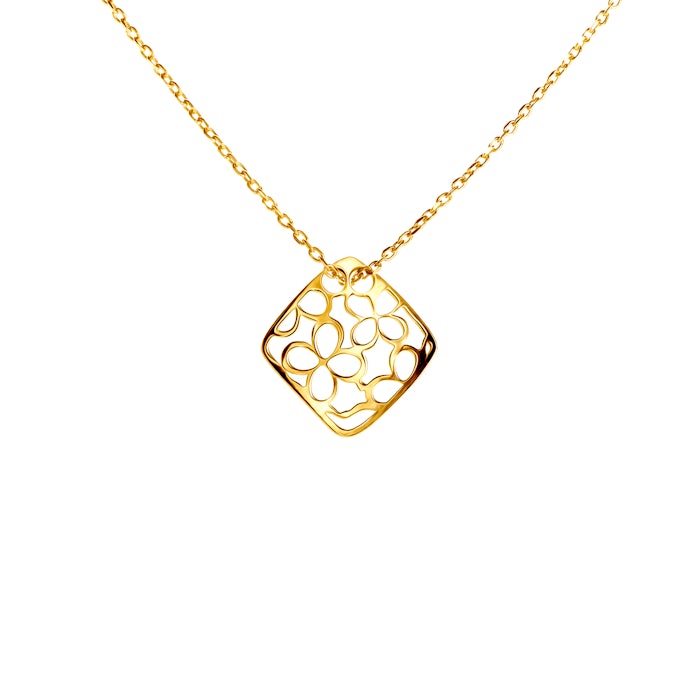 Náhrdelník s přívěskem květina SAVICKI: pozlacené stříbro