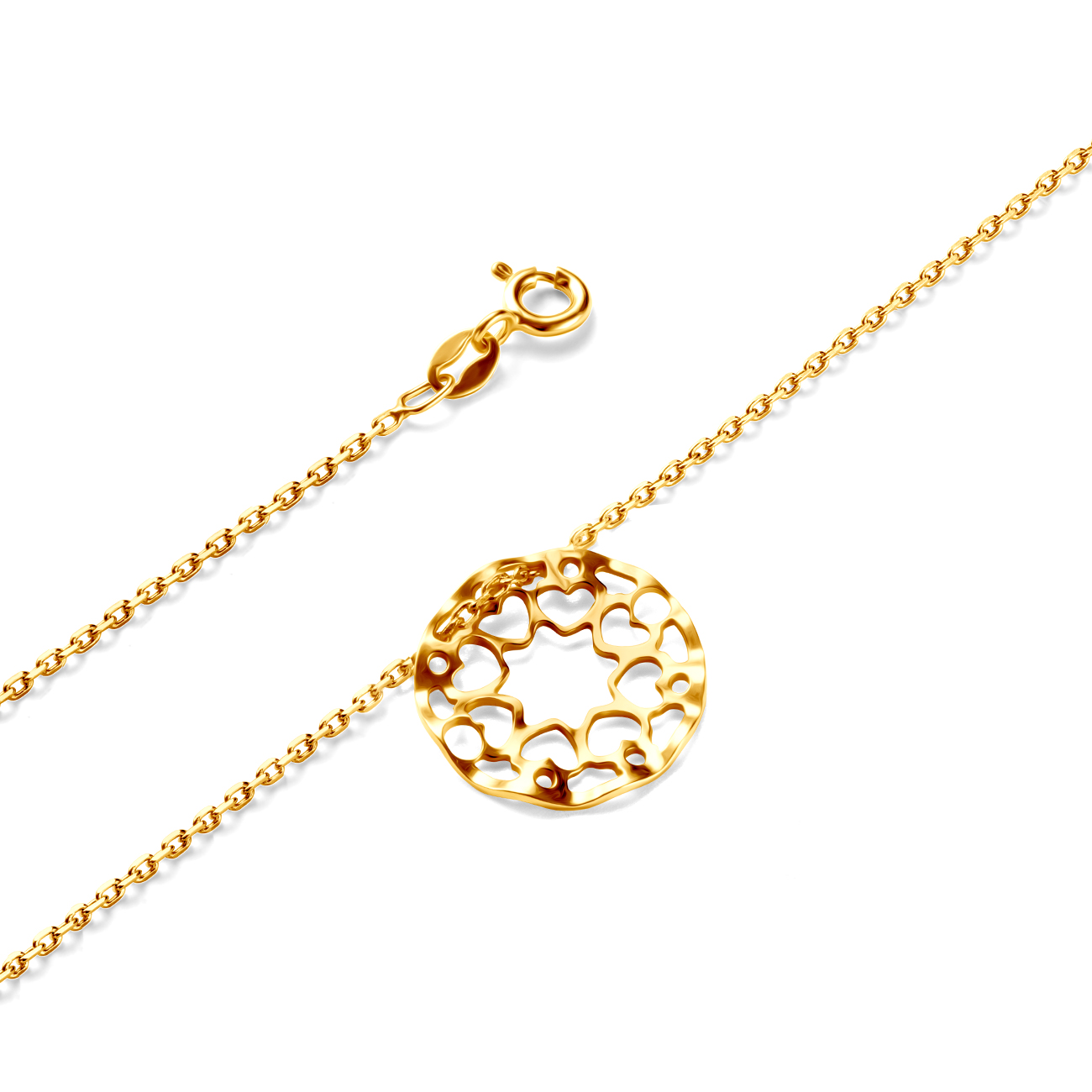 Halskette Kette mit Anhänger Blume Savicki: Silber Vergoldet - 3