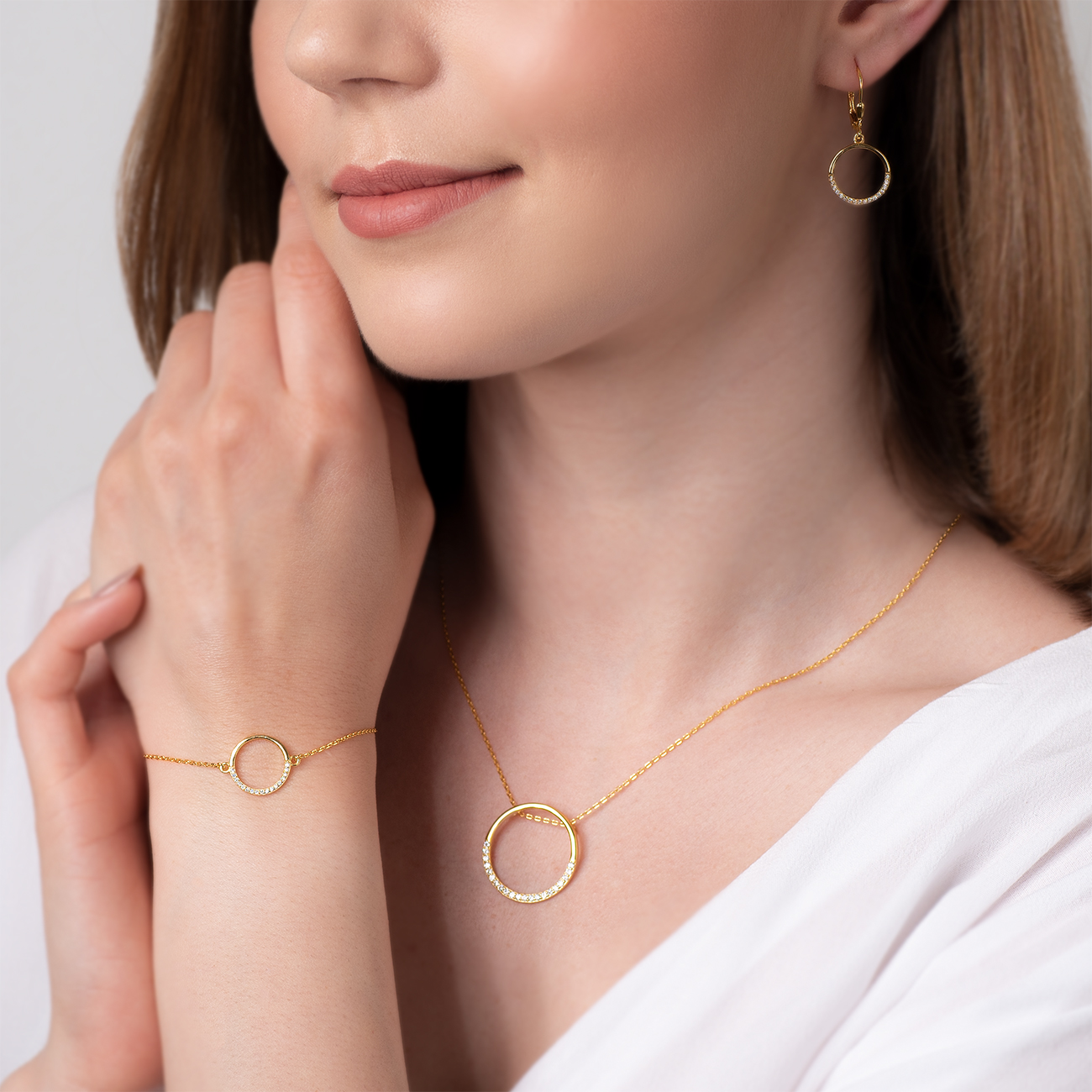 Halskette Kette mit Anhänger  Savicki: Silber Vergoldet, Zirkonia - 5