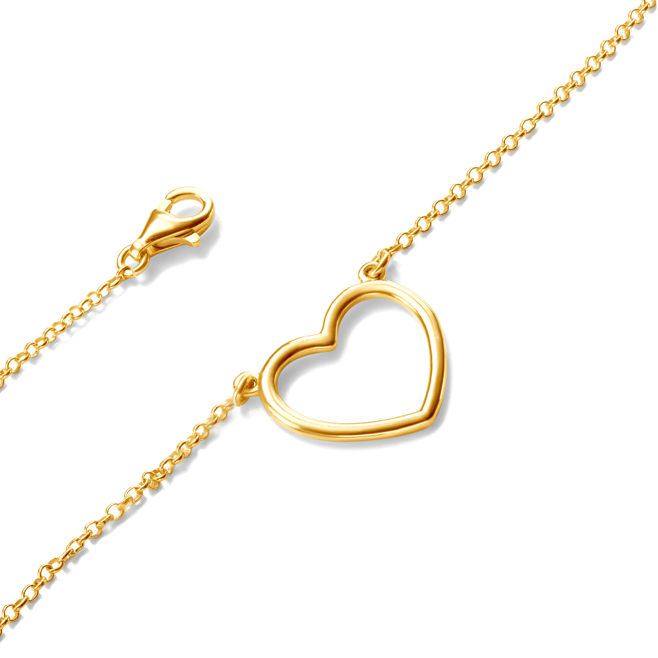 Halskette Kette mit Anhänger Herz Savicki: Silber Vergoldet