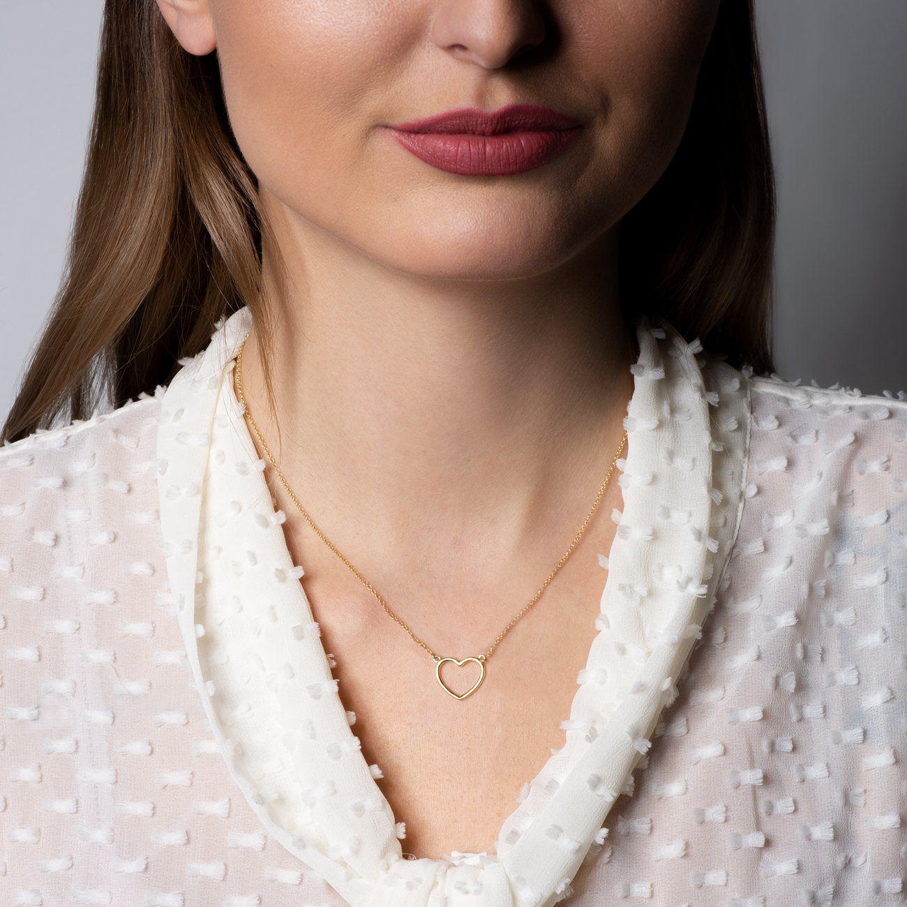 Halskette Kette mit Anhänger Herz Savicki: Silber Vergoldet