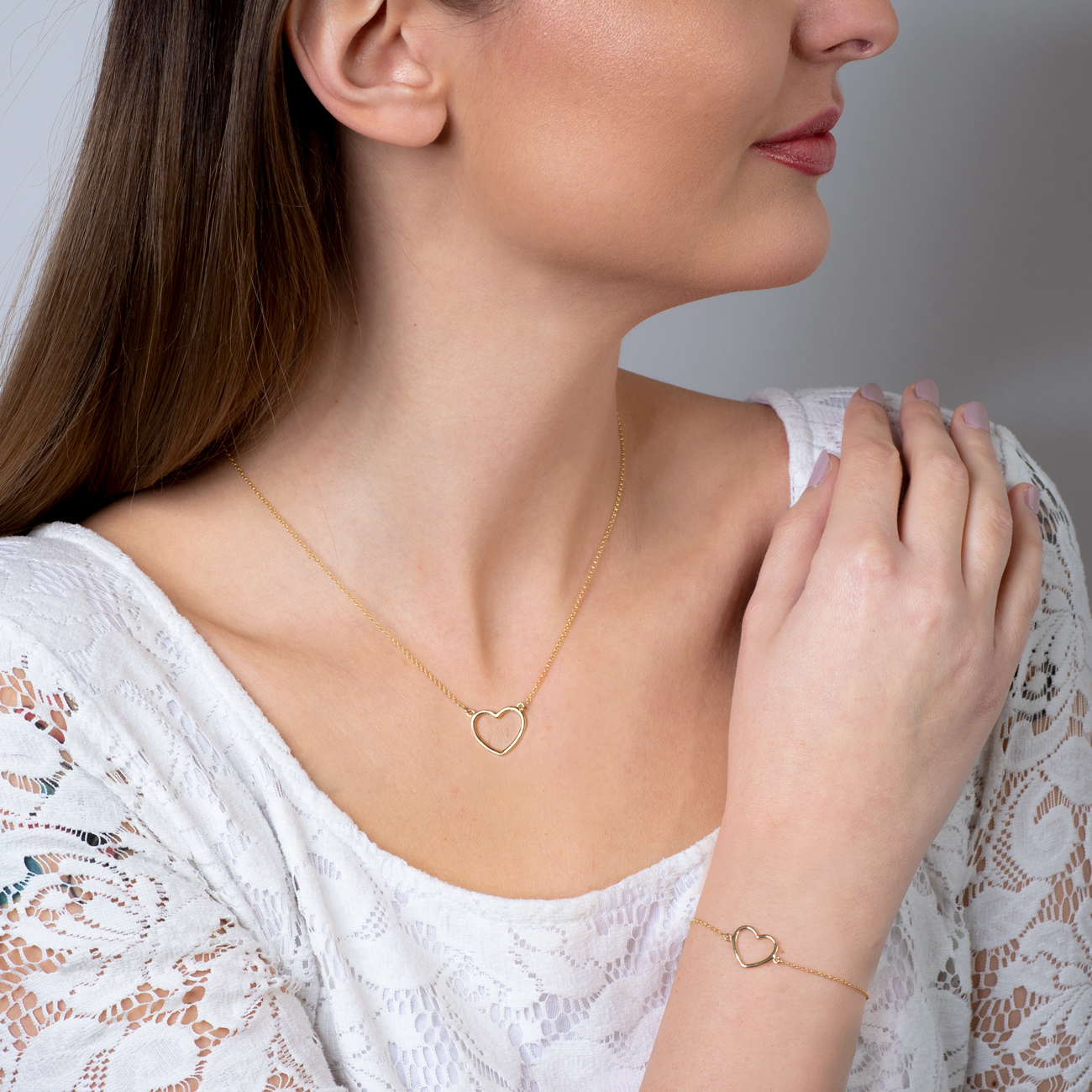 Halskette Kette mit Anhänger Herz Savicki: Silber Vergoldet