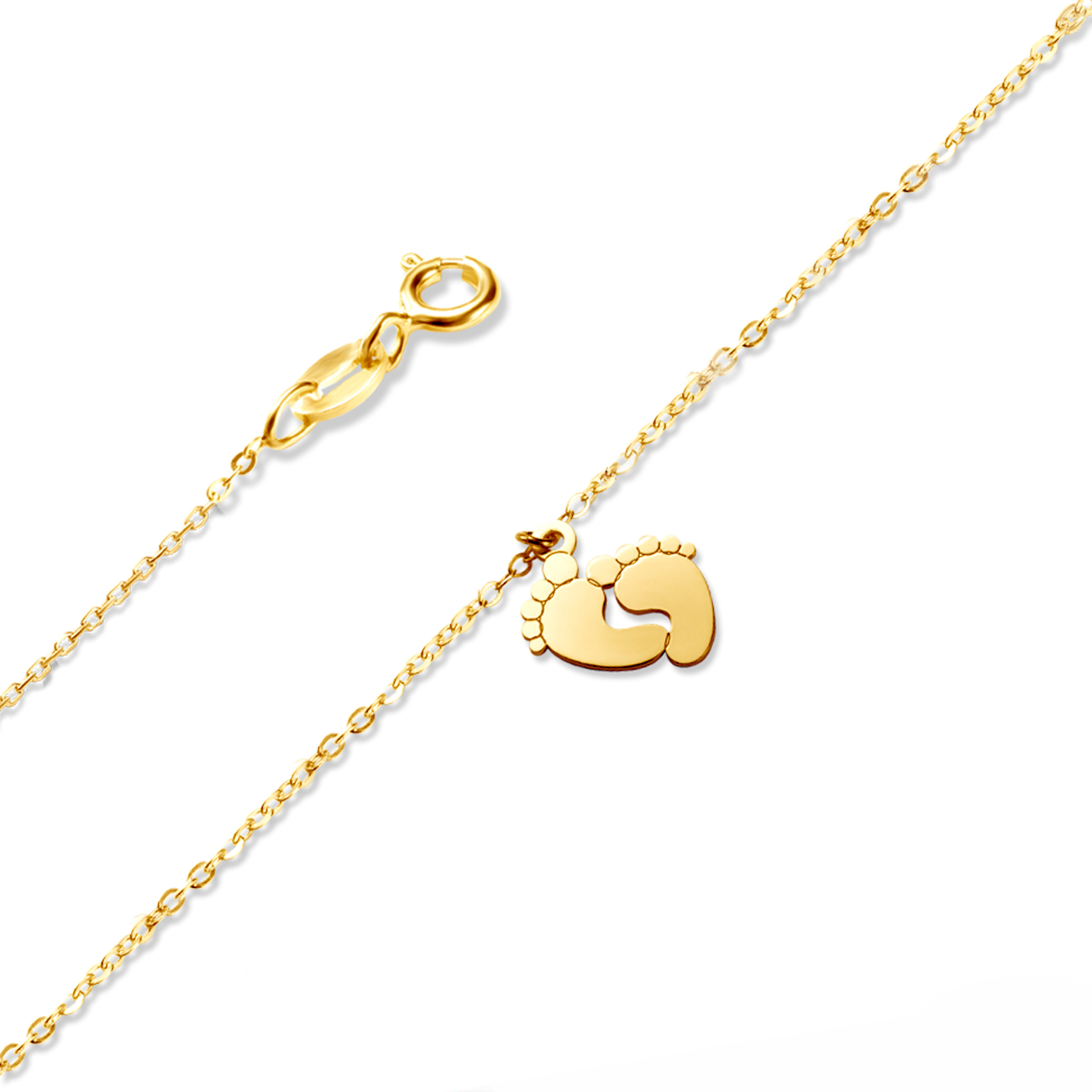 Naszyjnik celebrytka stópki Savicki: srebrny pozłacany - 3