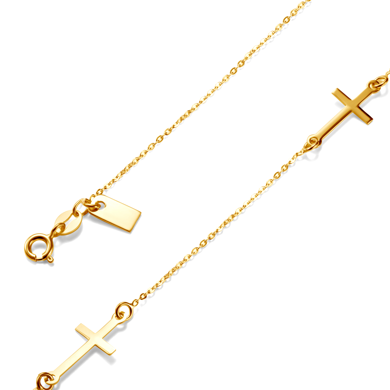 Naszyjnik krzyżyk celebrytka Savicki: srebrny pozłacany - 3