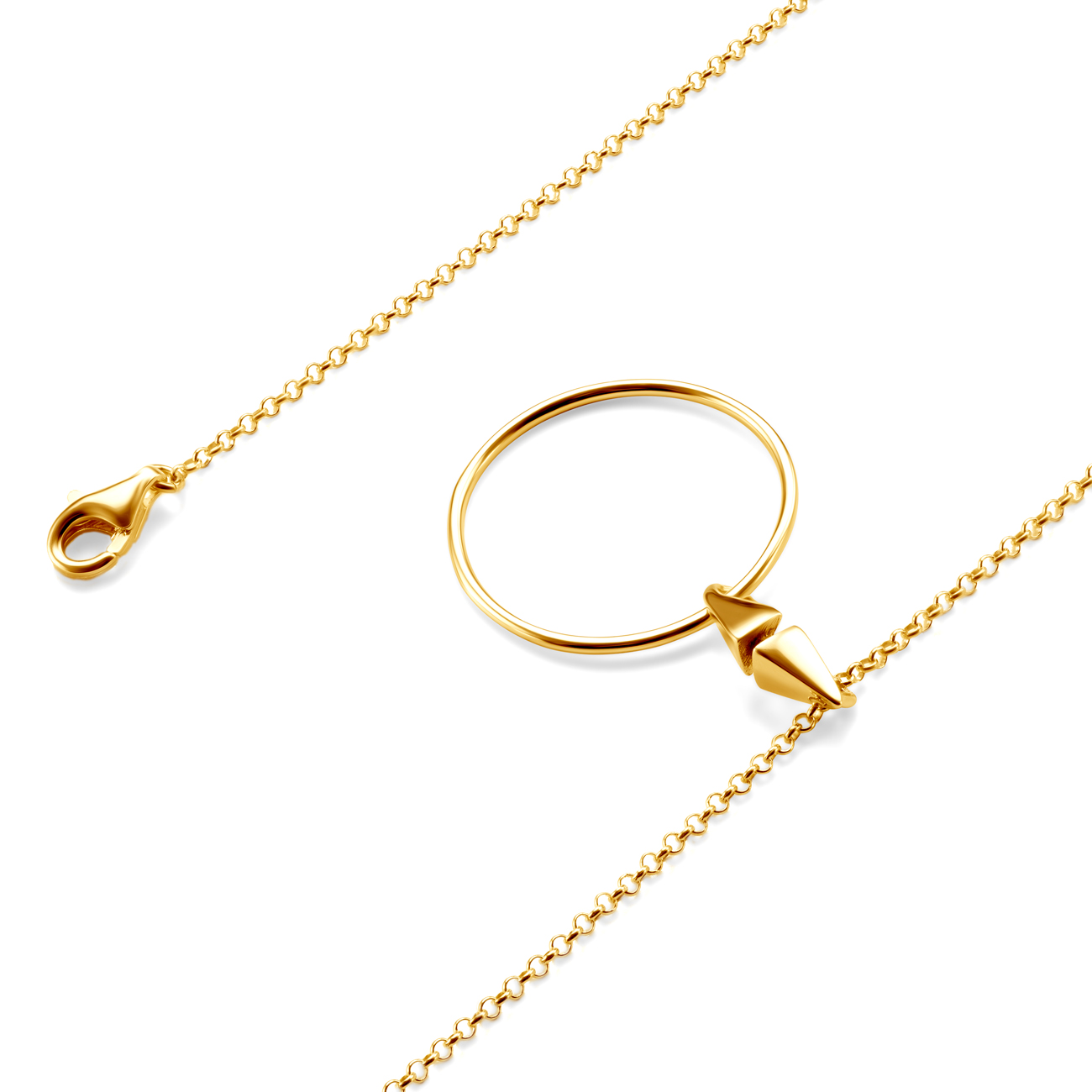 Naszyjnik koło Savicki: srebrny pozłacany