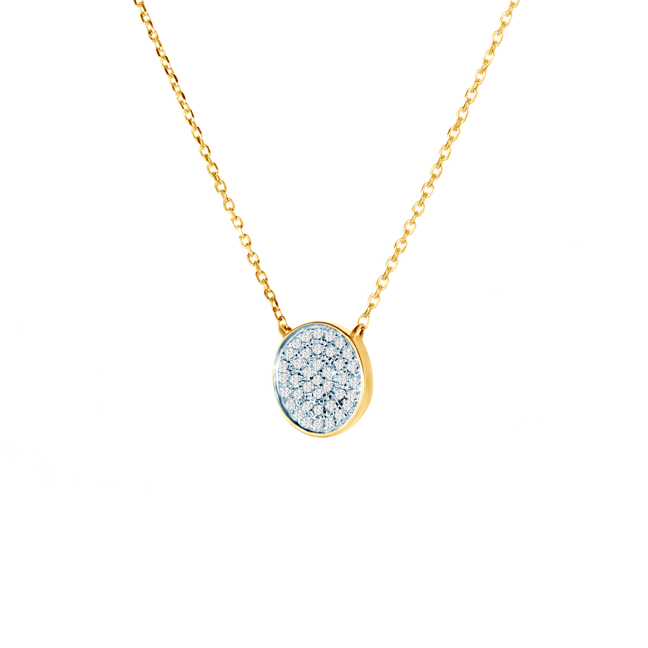 Naszyjnik złoty 585 z białymi diamentami 0.09ct 42 cm - 3