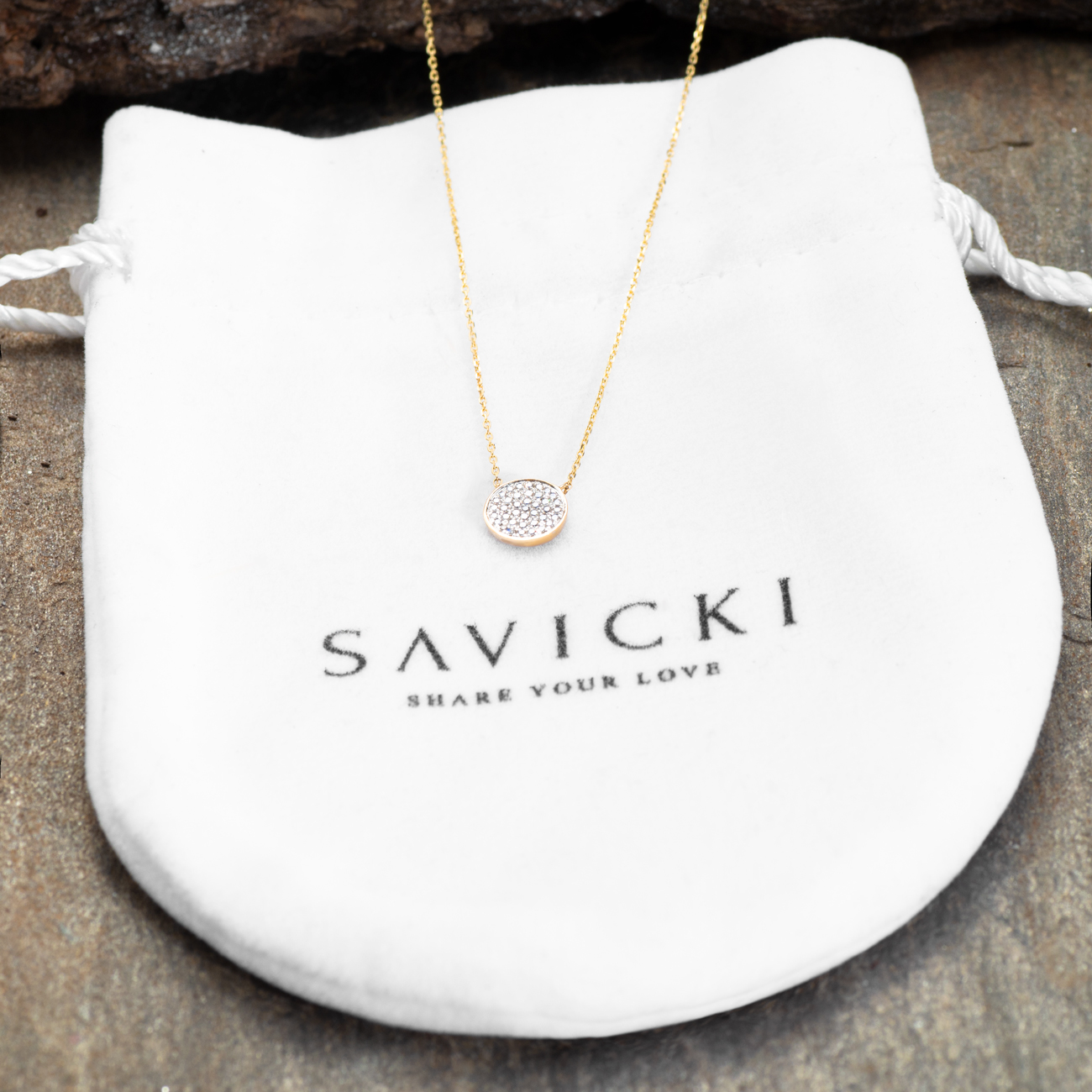 Naszyjnik złoty 585 z białymi diamentami 0.09ct 42 cm - 4