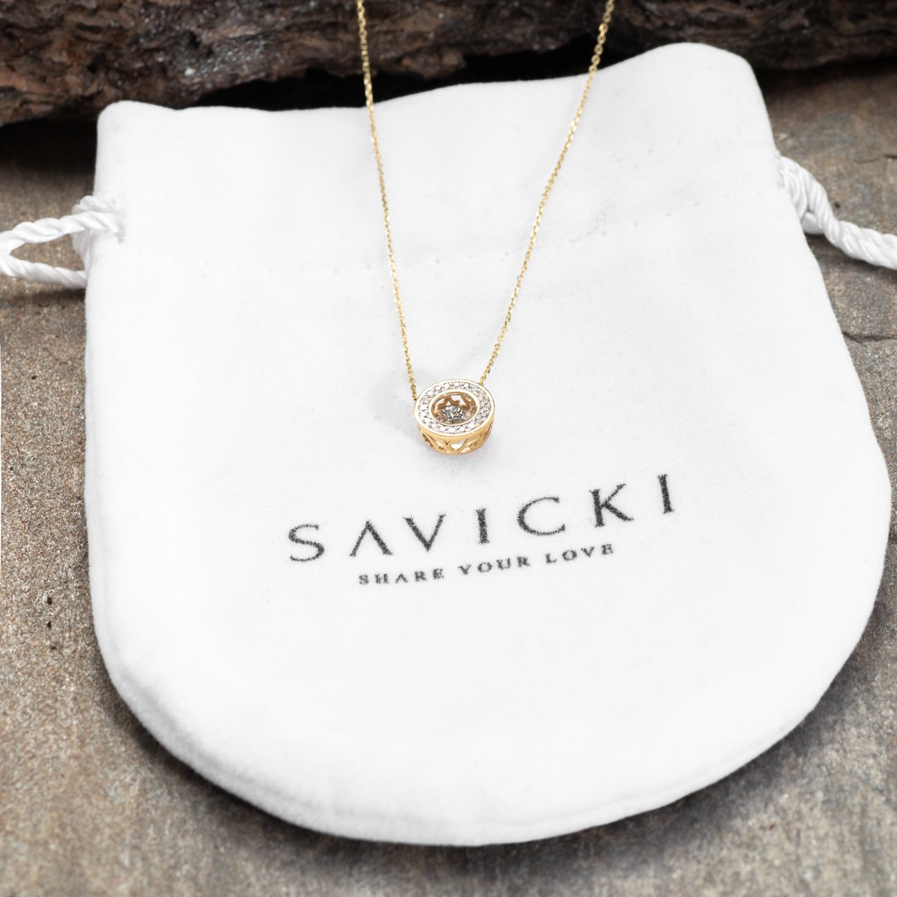 Halskette Savicki: Gold, Diamanten