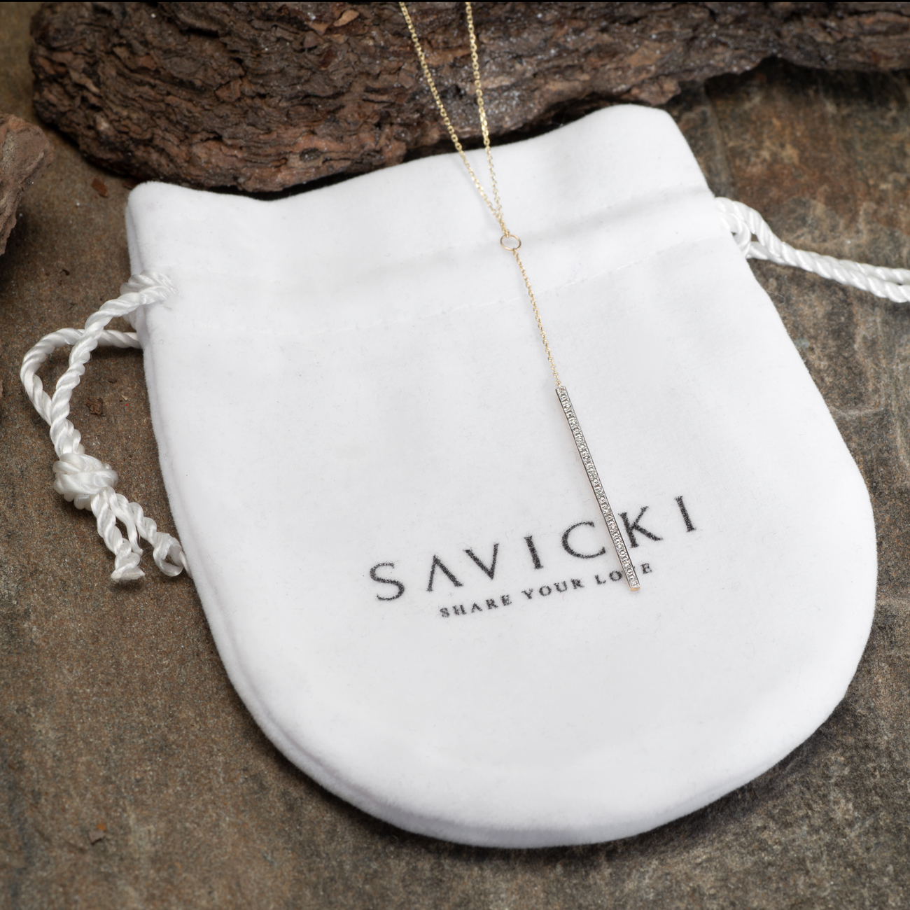 Naszyjnik złoty 585 z białymi diamentami 0.04ct 45 cm - 3