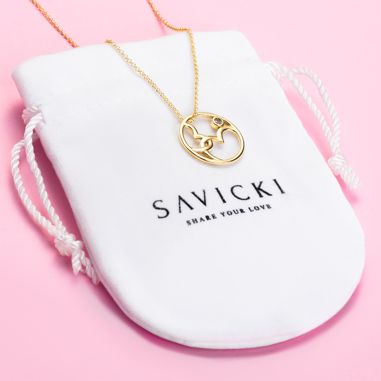 Halskette Herz Savicki: Silber Vergoldet - 4