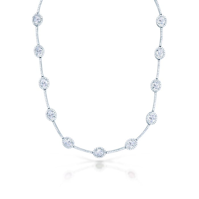 Necklace Swan Lake: white gold, diamonds