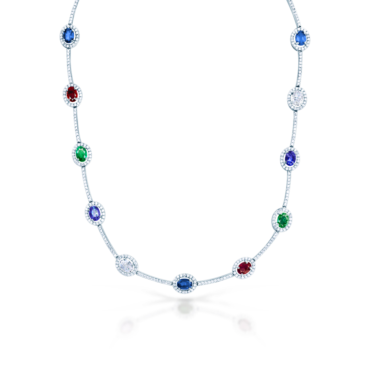 Náhrdelník Swan Lake: biele zlato, diamanty