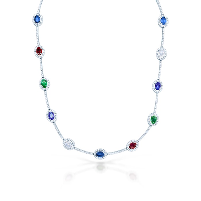 Náhrdelník Swan Lake: biele zlato, diamanty