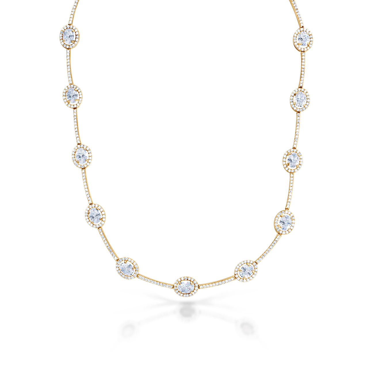 Náhrdelník SAVICKI: žluté zlato, diamanty