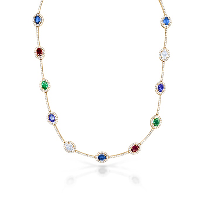 Náhrdelník Swan Lake: žlté zlato, diamanty