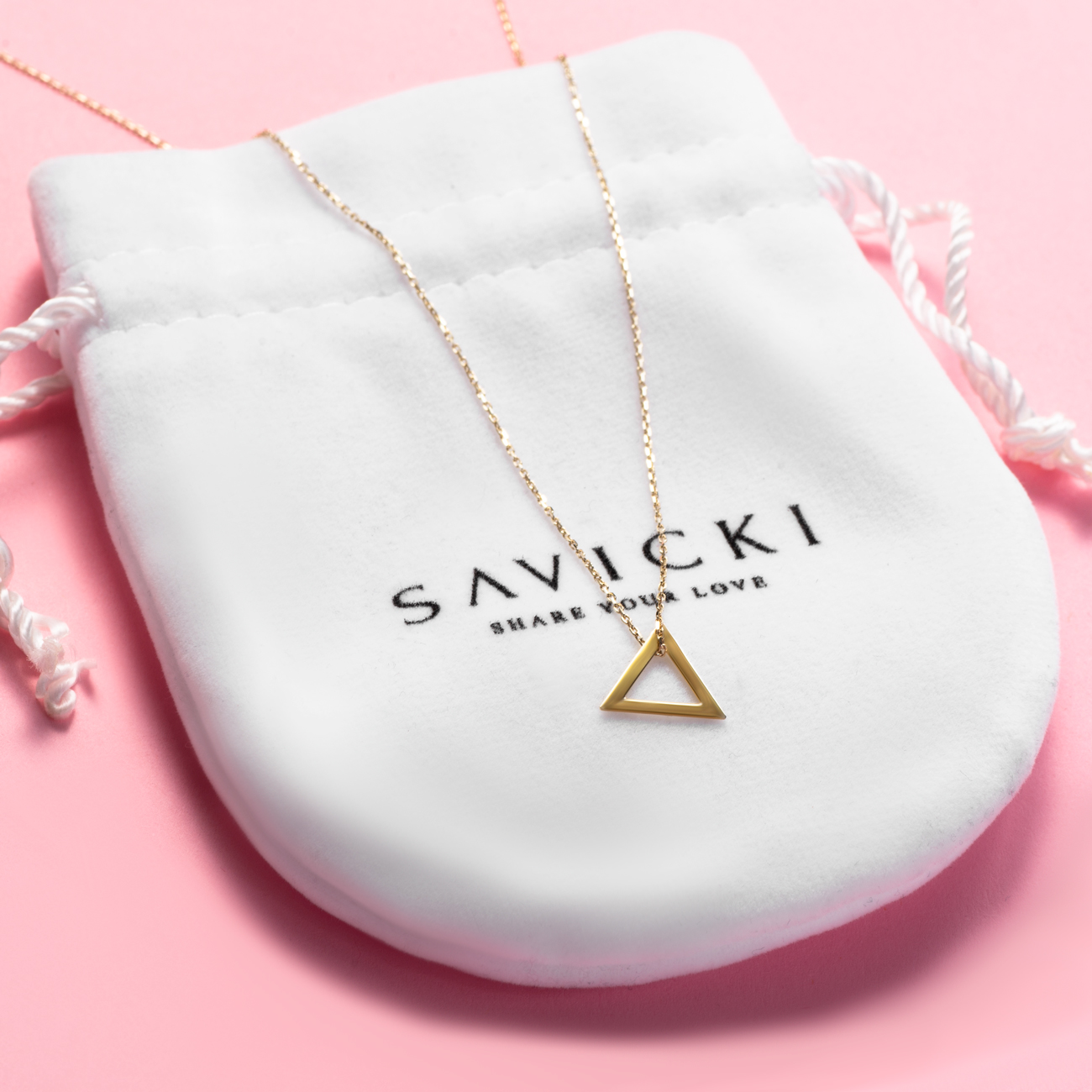 Naszyjnik trójkąt Savicki: złoty - 3