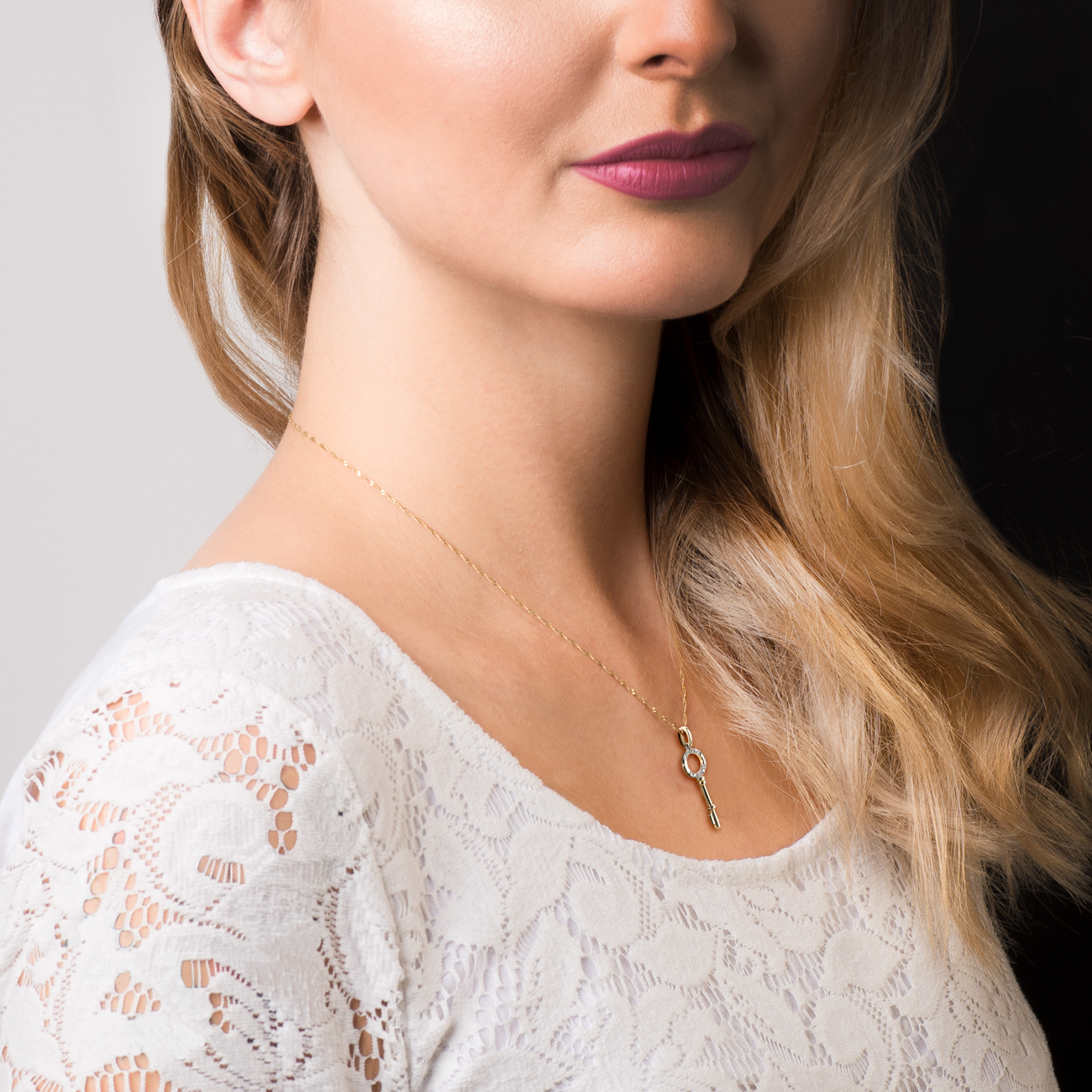 Zawieszka kluczyk Savicki: złota, diamenty - 3