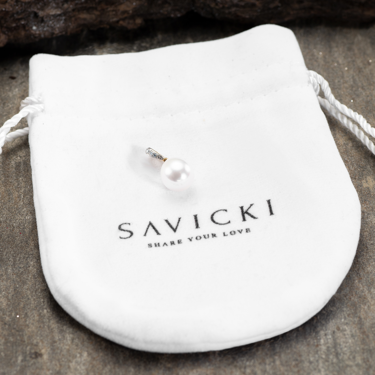 Zawieszka Savicki: złota, perła, diamenty - 4