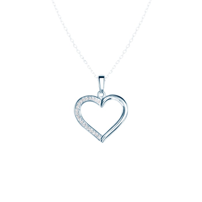 Prívesok srdce SAVICKI: biele zlato, diamanty