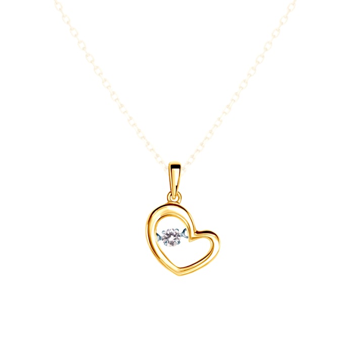 Přívěsek srdce SAVICKI: žluté zlato, diamant