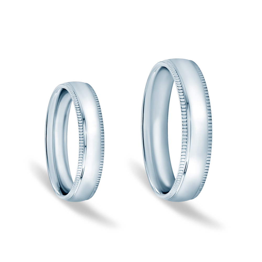 Eheringe: Weißgold, Halbrund, 4 mm