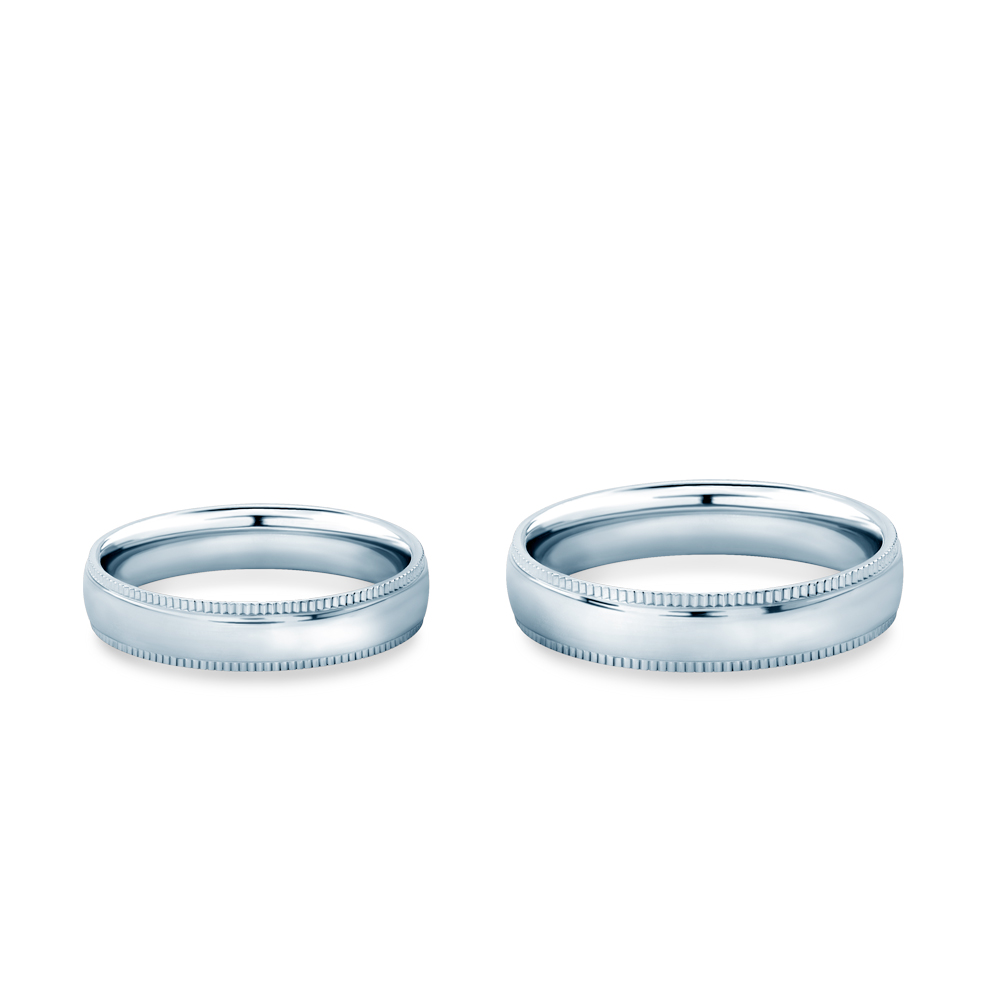 Eheringe: Weißgold, Halbrund, 4 mm