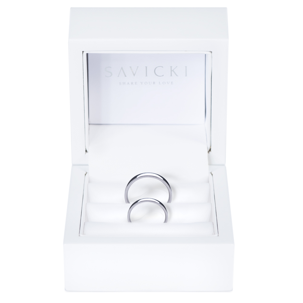 Eheringe: Weißgold, Halbrund, 4 mm