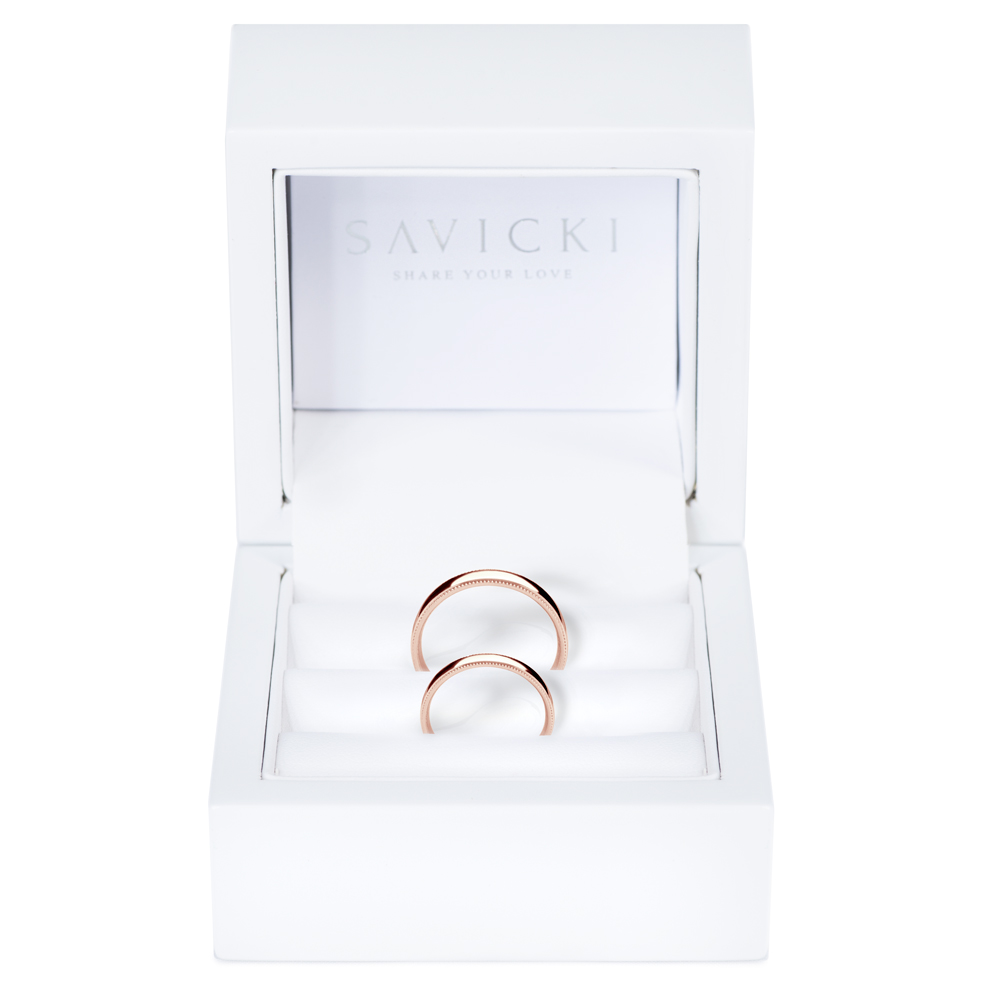 Obrączki ślubne: różowe złoto, półokrągłe, 4 mm