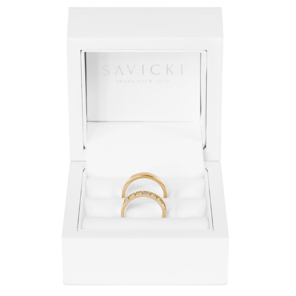 Obrączki ślubne: złote, płaskie, 3 mm