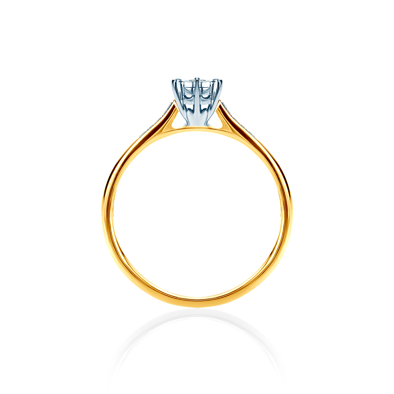 Pierścionek zaręczynowy SAVICKI: dwukolorowe złoto, diamenty