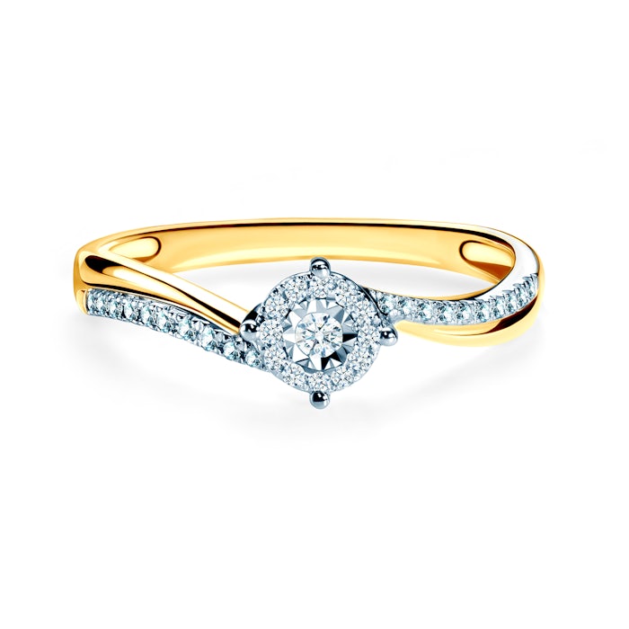 Zásnubní prsten SAVICKI: dvoubarevné zlato, diamanty