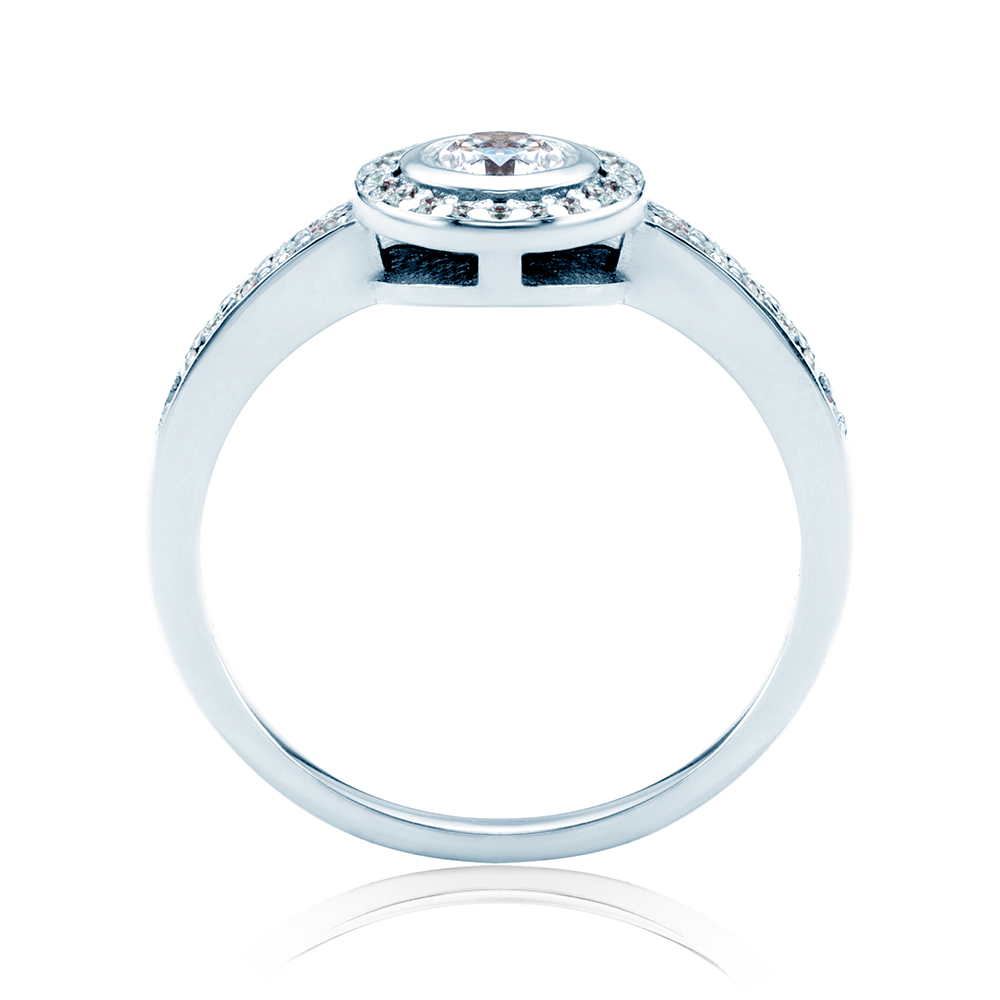 Pierścionek zaręczynowy SAVICKI: białe złoto, diamenty - 3