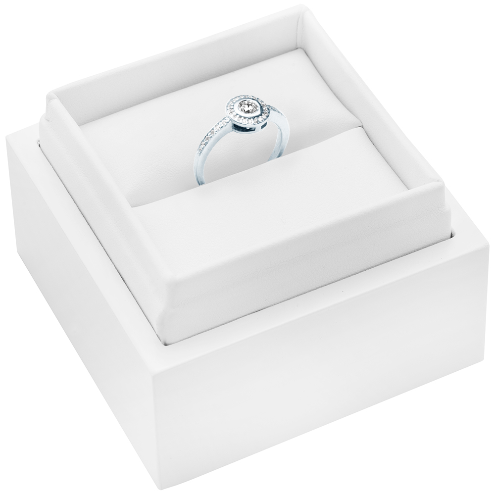 Pierścionek zaręczynowy SAVICKI: białe złoto, diamenty - 4