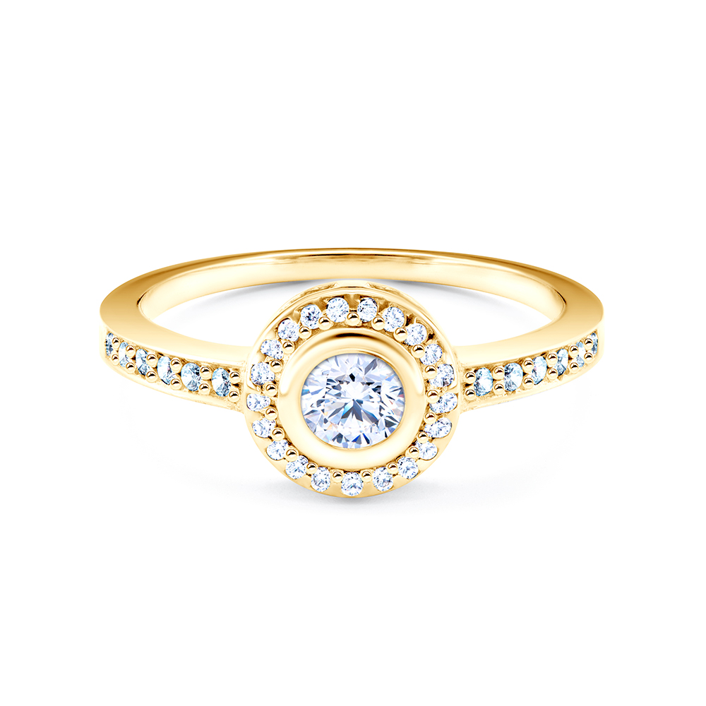 Pierścionek zaręczynowy SAVICKI: złoty, diamenty