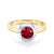 Zásnubní prsten SAVICKI: dvoubarevné zlato, rubín